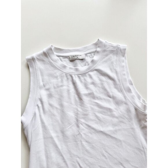 Aritzia BABATON White Viscose Nylon Jersey Crew Neck Muscle Tank Top, Size XS - Picture 2 of 7